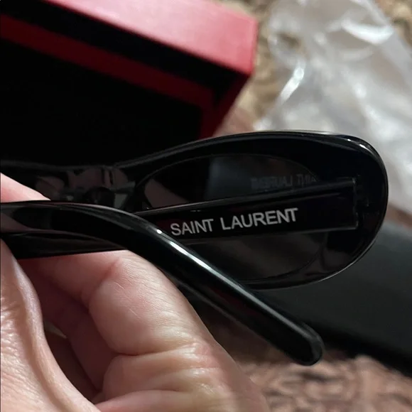 Yves Saint Laurent Black Rectangular Sunglasses